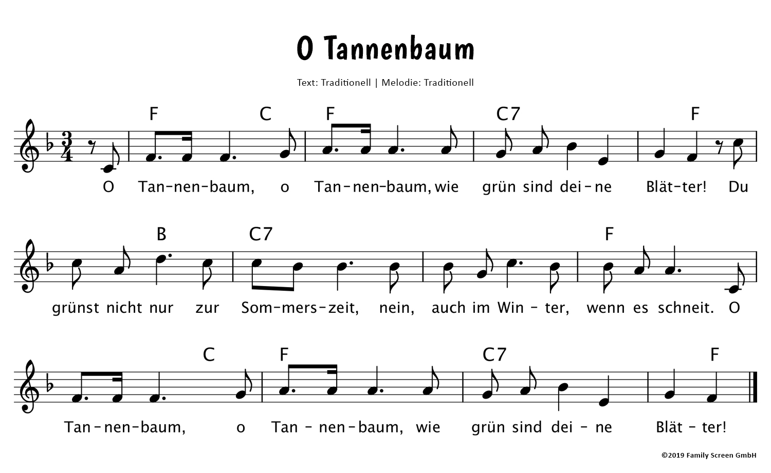 O Tannenbaum Noten