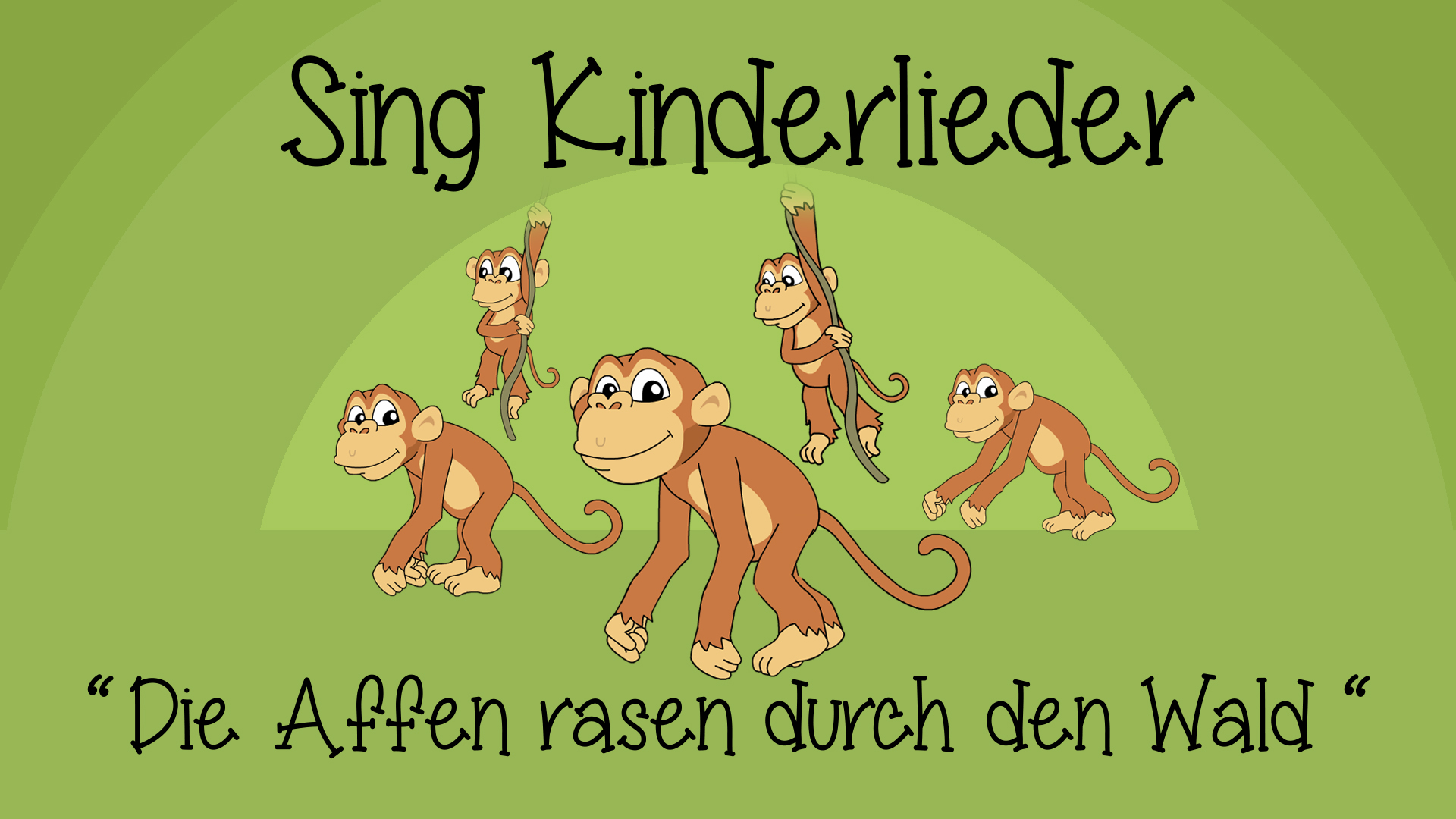 Die Affen rasen durch den Wald