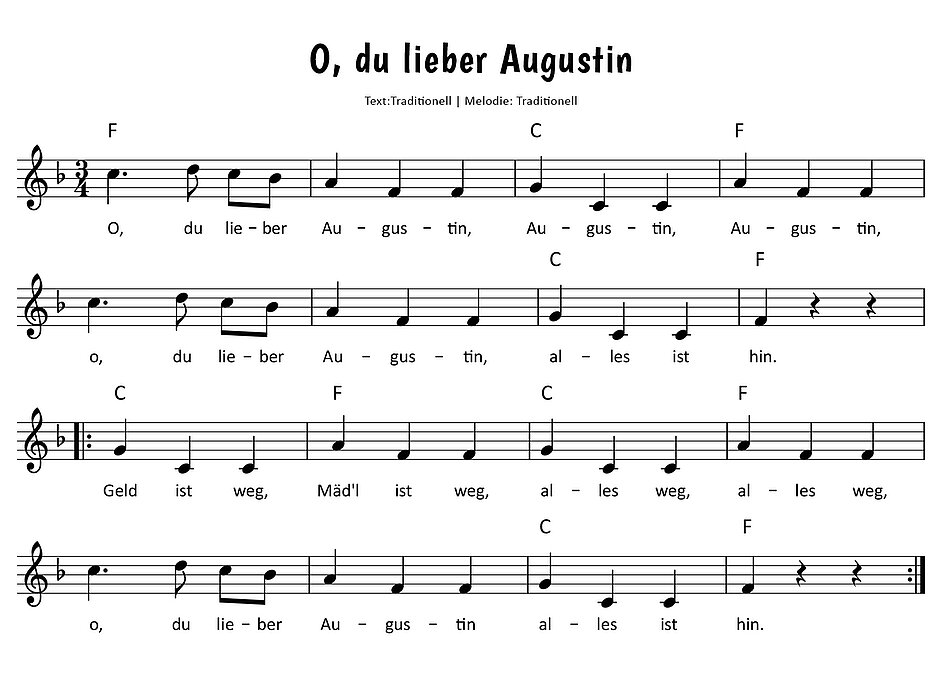 O du lieber Augustin Noten