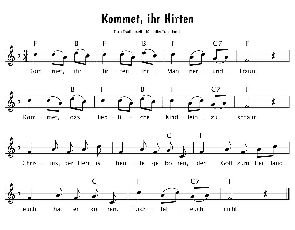 Kommet, ihr Hirten Noten